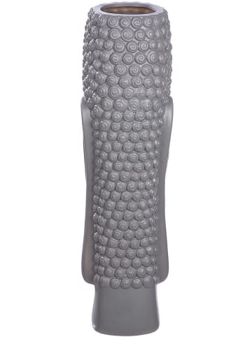 GILDE Vase "Buddha" in Grau - (H)58 x Ø 17 cm