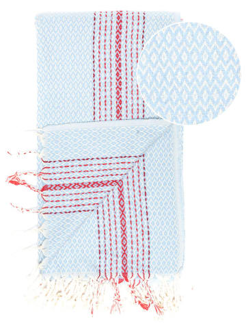 Samimi 2er-Set: Hamamtücher "Amada" in Hellblau/ Grau - (L)180 x (B)100 cm