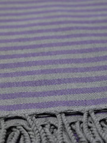 Samimi Hamamtuch "Sahara" in Lila/ Grau - (L)180 x (B)100 cm