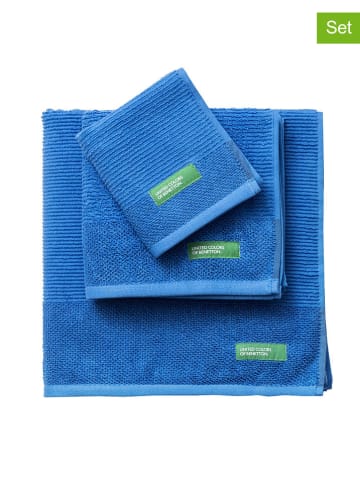 Benetton 3tlg. Handtuchset in Blau