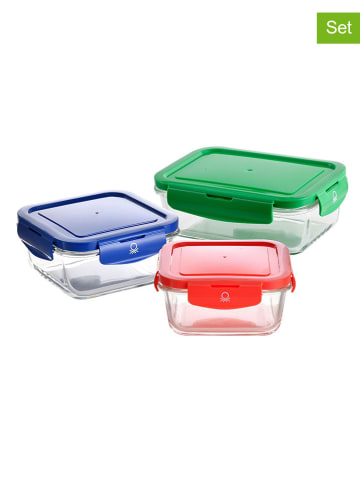 Benetton 3-delige set: vershouddozen blauw/rood/groen