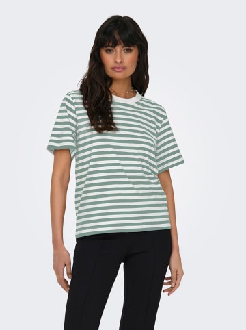 ONLY Shirt in Weiß/ Salbei