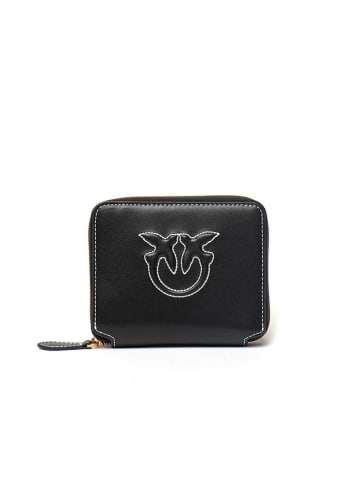 Pinko Leder-Geldbörse in Schwarz - (B)12 x (H)10 x (T)3 cm