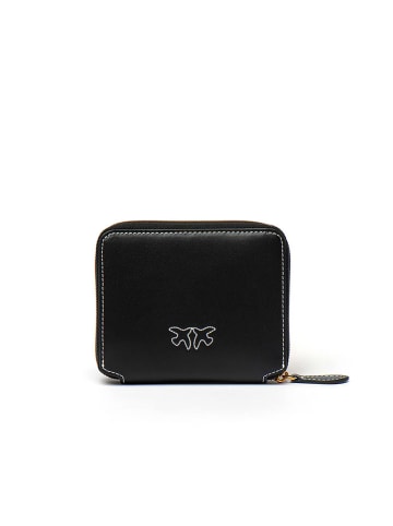 Pinko Skórzany portfel w kolorze czarnym - 12 x 10 x 3 cm