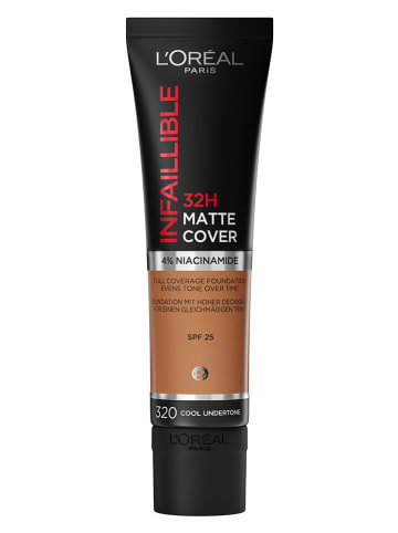 L'Oréal Paris Foundation "Infaillible 32H Matte Cover - 320 Cool Undertone", 30 ml