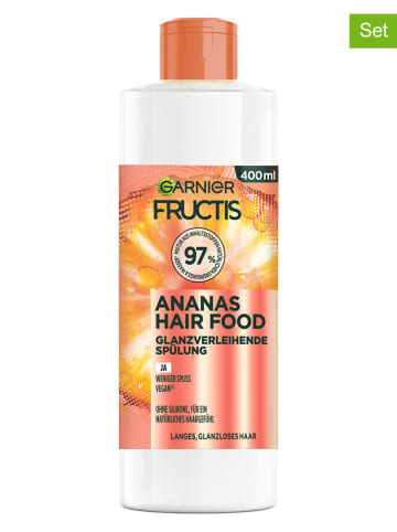 Garnier 3er-Set: Spülung "Fructis Ananas Hair Food", 400 ml