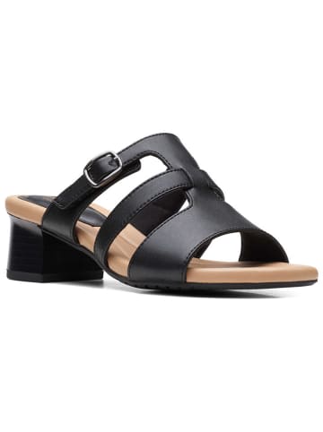 Clarks Leren slippers "Desirae Palm" zwart