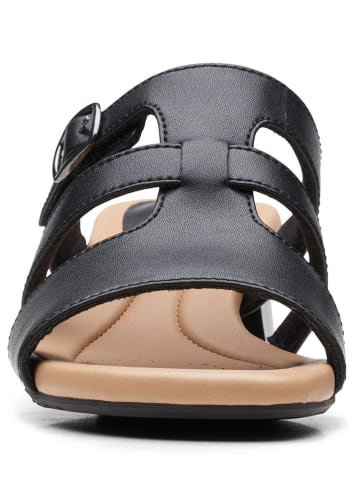 Clarks Leren slippers "Desirae Palm" zwart
