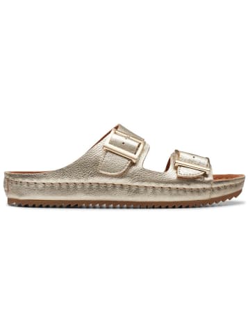 Clarks Leren slippers "Brookleigh Sun" goudkleurig