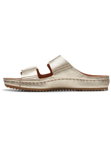 Clarks Leren slippers "Brookleigh Sun" goudkleurig