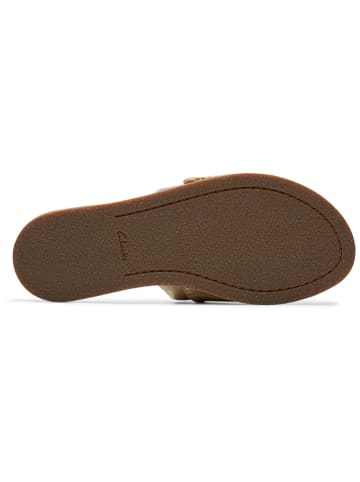 Clarks Skórzane klapki "Maritime Mule" w kolorze złotym