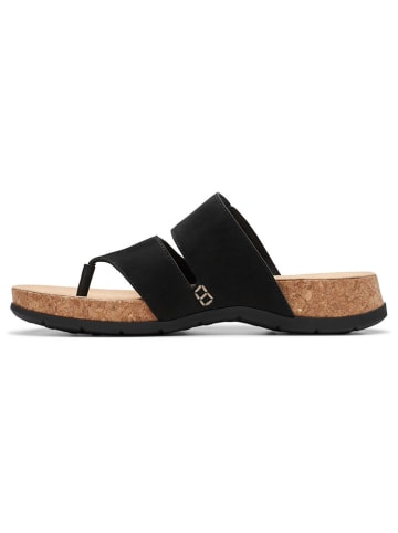 Clarks Leder-Zehentrenner "Reileigh Park" in Schwarz