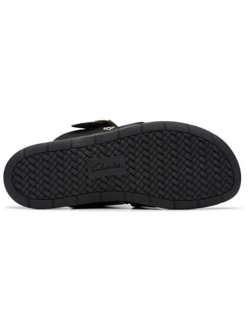 Clarks Leren teenslippers "Reileigh Park" zwart