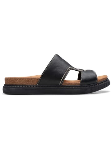 Clarks Leder-Pantoletten "Arwell Walk" in Schwarz