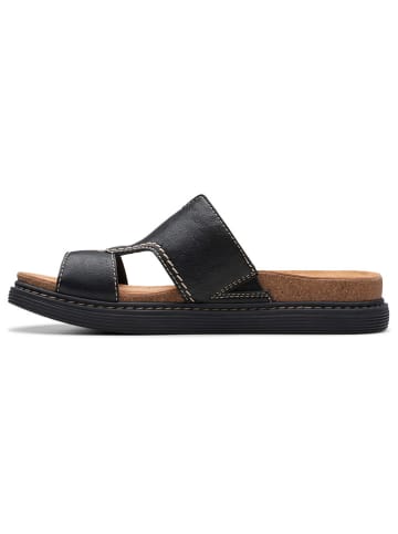 Clarks Leder-Pantoletten "Arwell Walk" in Schwarz