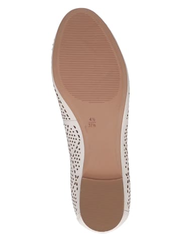 Caprice Leder-Ballerinas in Creme