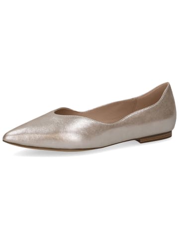 Caprice Leder-Ballerinas in Taupe