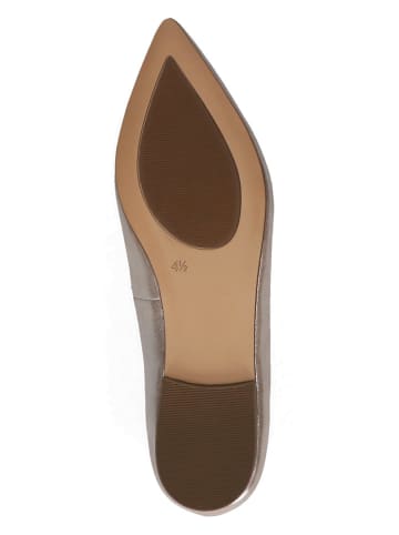 Caprice Leder-Ballerinas in Taupe