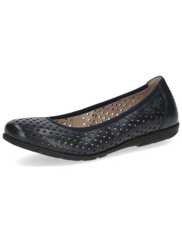 Caprice Leren ballerina's donkerblauw