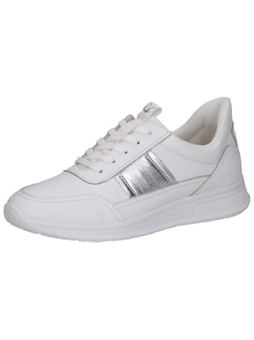 Caprice Leren sneakers wit/zilverkleurig