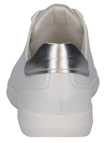 Caprice Leren sneakers wit/zilverkleurig