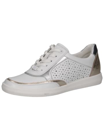 Caprice Leren sneakers wit/zilverkleurig