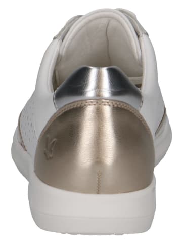 Caprice Leren sneakers wit/zilverkleurig