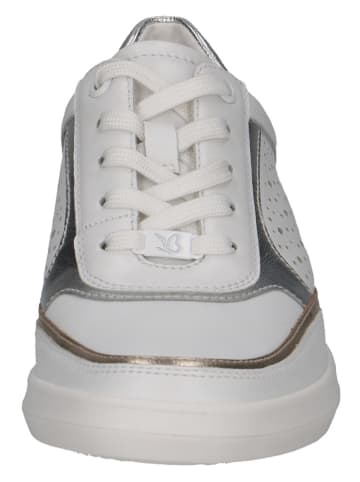 Caprice Leren sneakers wit/zilverkleurig