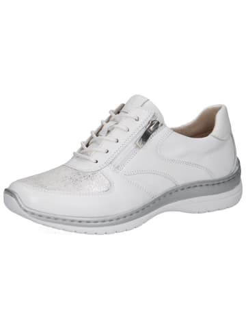 Caprice Leren sneakers wit/zilverkleurig