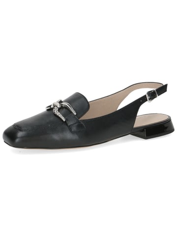 Caprice Leder-Slingballerinas in Schwarz