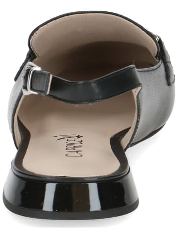 Caprice Leder-Slingballerinas in Schwarz