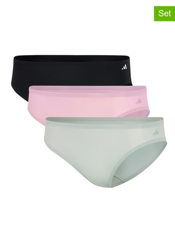 adidas 3er-Set: Slips in Grün/ Rosa/ Schwarz
