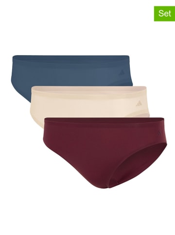 adidas 3-delige set: slips donkerrood/beige/blauw