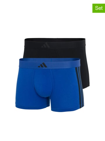 adidas 2er-Set: Boxershorts in Blau/ Schwarz