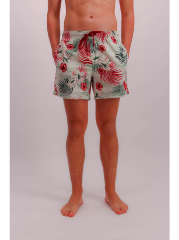 Joop! Bodywear Badeshorts in Creme/ Grün/ Rot