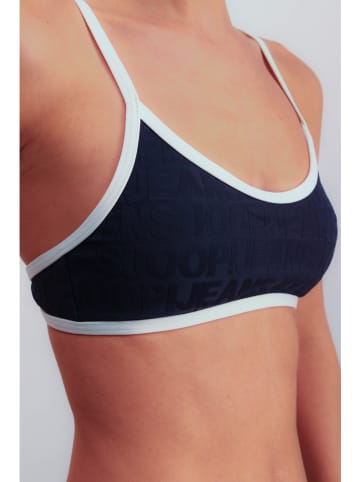 Joop! Bodywear Bikini-Oberteil in Dunkelblau/ Weiß