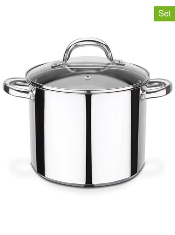 GSW 2-delige set: pan met deksel "Montreal" zilverkleurig - Ø 24 cm