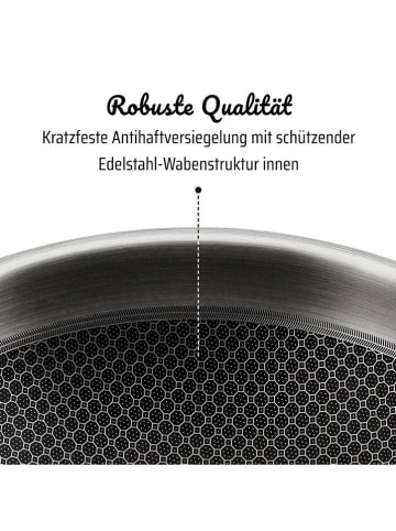 GSW 2tlg. Set: Schmorpfanne ''Inoxxa'' in Silber - Ø 28 cm