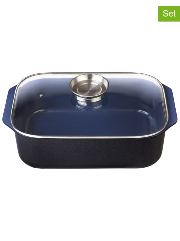 GSW 2tlg. Set: Bräter ''Ceramica'' in Blau - (L)40 x (B)26 cm
