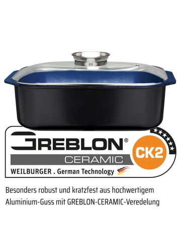 GSW 2tlg. Set: Bräter ''Ceramica'' in Blau - (L)40 x (B)26 cm