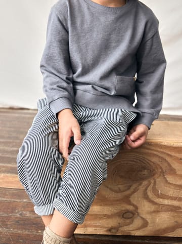 Lil Atelier Hose in Dunkelblau/ Weiß