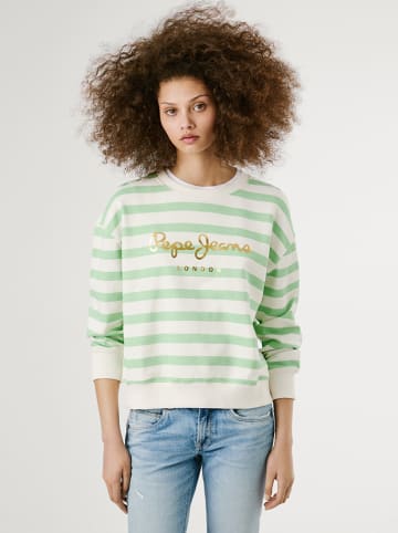 Pepe Jeans Sweatshirt "Anna" wit/groen