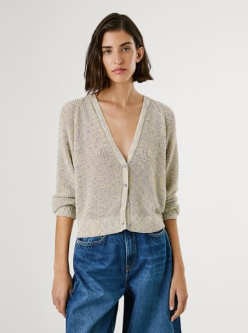 Pepe Jeans Cardigan "Claire" in Grau/ Flieder/ Gelb