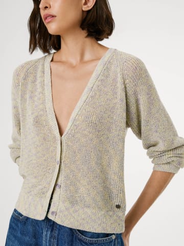 Pepe Jeans Cardigan "Claire" in Grau/ Flieder/ Gelb