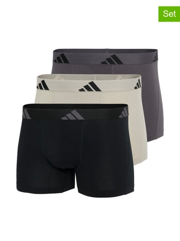 adidas 3-delige set: boxershorts zwart/beige/antraciet