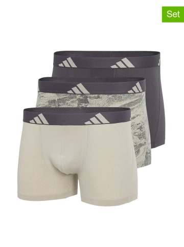 adidas 3er-Set: Boxershorts in Anthrazit/ Beige