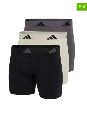adidas 3er-Set: Boxershorts in Anthrazit/ Beige/ Schwarz
