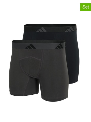 adidas 2er-Set: Boxershorts in Anthrazit/ Schwarz