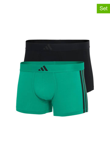adidas 2er-Set: Boxershorts in Türkis/ Schwarz