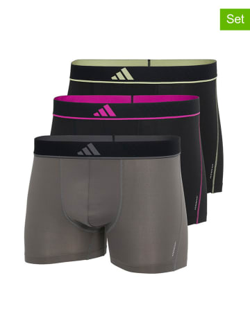 adidas 3er-Set: Boxershorts in Anthrazit/ Schwarz